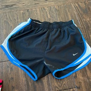 Nike womens Dri-Fit running shorts size medium black/blue/white